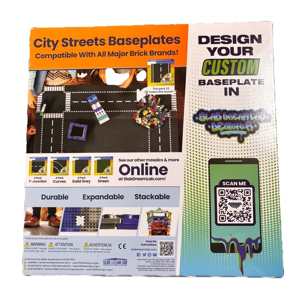 City Streets‎ Baseplate 4 Pack Set by Slab Dream Lab Lego Major Brand Compatible